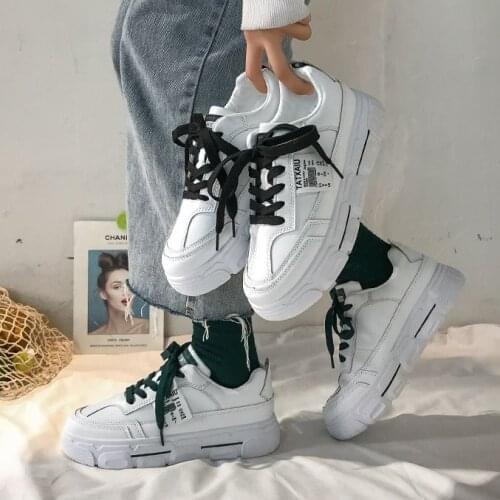 Thick-soled White Shoes Korean Version of The Wild 2021 Autumn and Winter New Sports Shoes with High Tide Casual Old Shoes