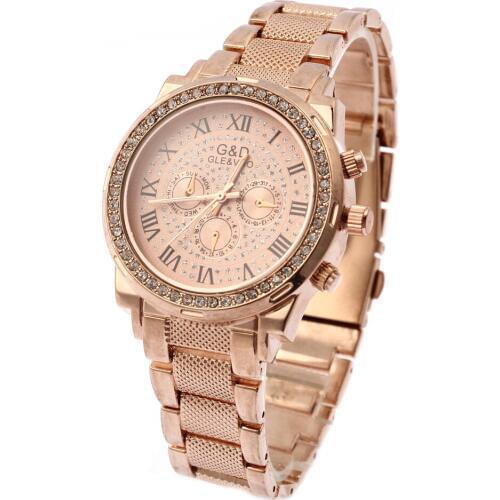 2018 New Rose Gold Womens Watches Fashion Casual Quartz Wristwatches Stainless Steel relogio feminino Roman Numbers Round Dial
