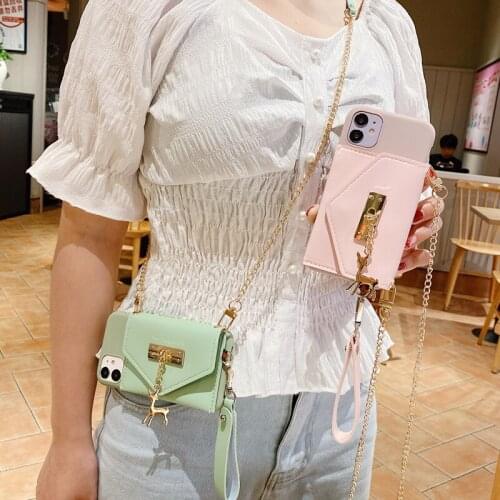 Crossbody Lanyard Strap Case For Samsung Galaxy J2 Core J260 J3 J7 2015 J4 J5 Pro J6 Prime Plus 2016 J730 Wallet Case Cover Bags