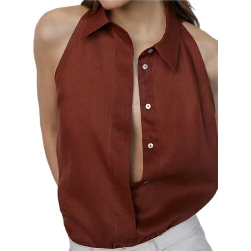 Details Basic Red Blouses