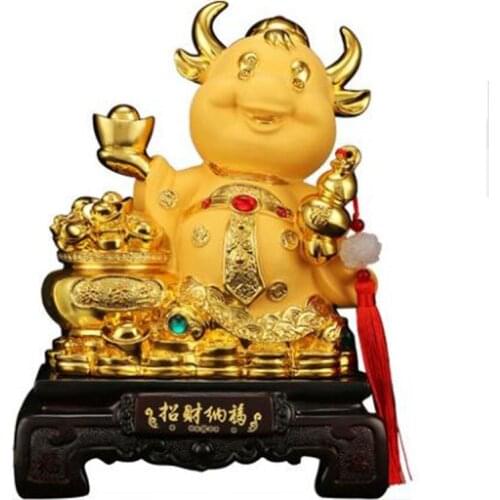 FENG SHUI RESIN TAURUS STATUE HOME DECORATION ACCESSORIES ZODIAC CATTLE HOME DECOR OFFICE, HOTEL DECOR