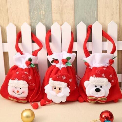 JX LCLYL Cute Christmas Party Decor Gift Bags Sweet Candy XMAS Stocking Handbag