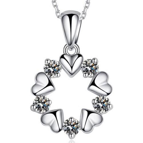 GU16 Classic Necklace send jewelry hot sell necklace 925 silver with ziron stone pendant gift
