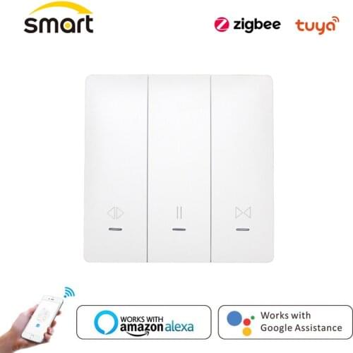 DIY Tuya Smart Life ZigBee 3.0 Push Button Curtain Blind Switch for Roller Shutter Electric Motor Voice Google Home Alexa Echo
