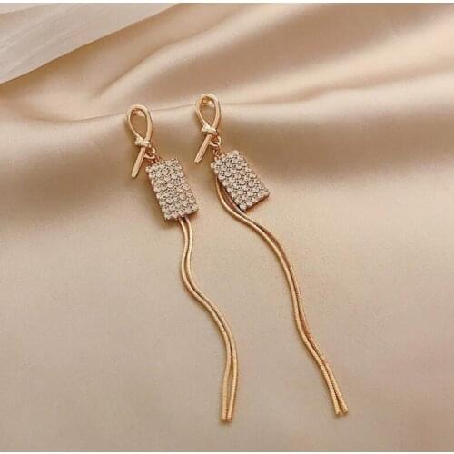 Hot Sale Earings Fashion Jewelry Multi-layer Chain Tassel Geometry Long Earrings Pendientes Earrings For Women Brincos