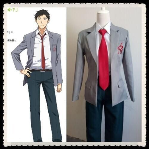 Monthly Girls' Nozaki-kun Umetaro Nozaki Men School Uniform Outfit Suit Pant Anime Party Halloween Cosplay Costume Free shipping