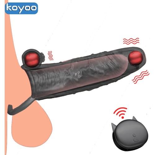 Male Penis Vibrating Ring Sleeve for Penis Dick Delay Ejaculation Enlargement Condoms Dildo Vibrator Adult Sex Shop Sexules Toys