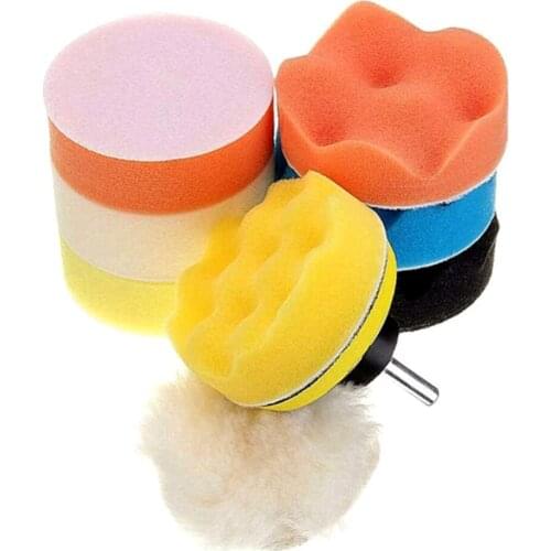 80mm 10 Pcs Car Polishing Pad Tool Kit Wool Sponge Cleaning Product Waxing Microfiber Automobile Exterior Repair Accessories