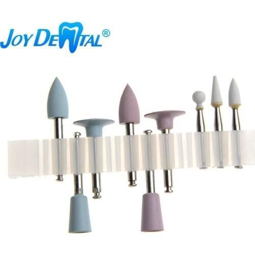 9pcs/Kit Dental Composite Polishing kit RA 0309 3 Ceramic and 6 Silicone Rubber Polishers For Low Speed Handpiece Contra Angle