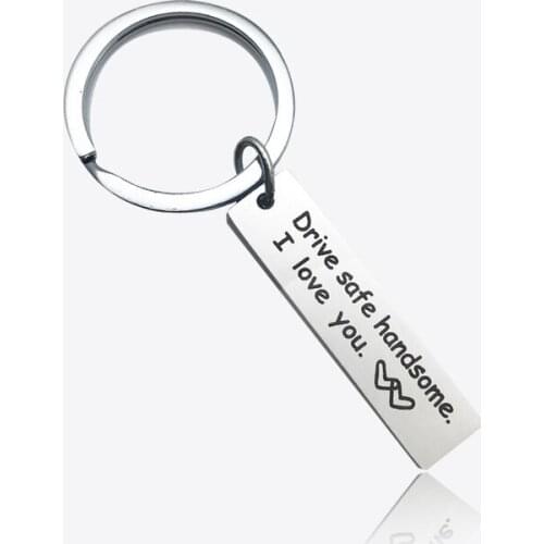 New Style Key Chain Women Men Charm Couple Key Ring Drive Safe Handsome I Love You Letter A-Z Love Gift Boyfriend Girlfriend Key