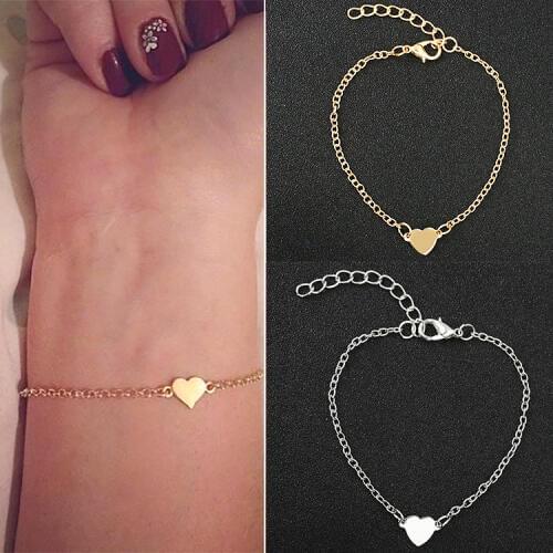Charming Heart Bracelets For Women Girls Metal Pulseira Feminina Couple Jewelry Bijoux Fantaisie Femme Christmas Bracelet