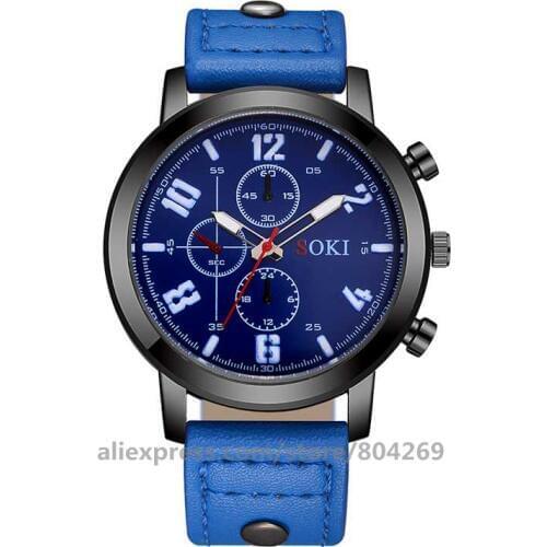 Wholesale Luxury Big Dial Watches Fashion Ladies Watch SOKI 1037 Leather Quartz Wristwatches