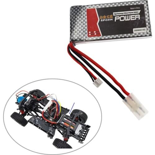 Rechargeable 7.4V 2500MAH Lithium Polymer Battery for MN G500 MN86K MN86KS MN86 MN896S RC Crawler Car Accessory