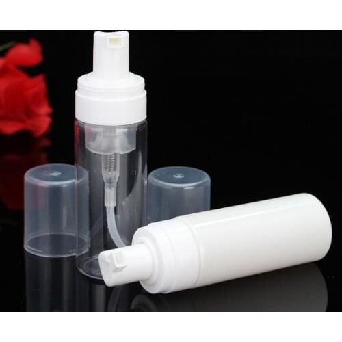 50ml PET Empty Foam Spray Refillable Bottle Containers White Clear Cream Mousse Bottles Small Plastic Liquid Foaming Soap Pump