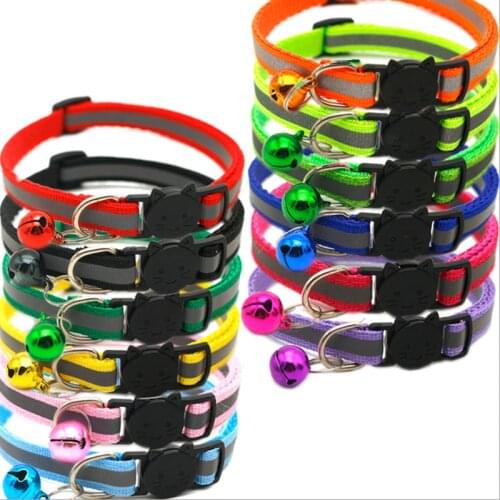 Adjustable 1.0 Nylon Dog Collars Pet Collars With Bells Charm Necklace Collar For Little Dogs Cat Collars Pet Supplies Hot Sale