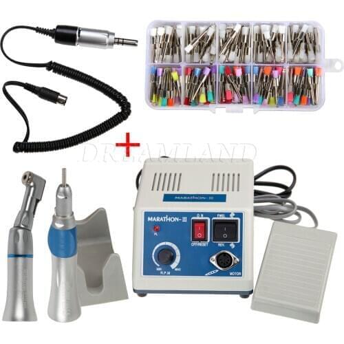 Dental Marathon Micromotor N3 Motor 110V/220V Voltage Choose +EP Straight/Contra Handpiece+3Type Polishing Brushes/Cups Mixed