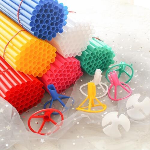 40 Cm Super-long Aluminum Film Holder Cup Latex Balloon Sticks White PVC Rods for Balloons Holder Sticks with Cup Party Decorati