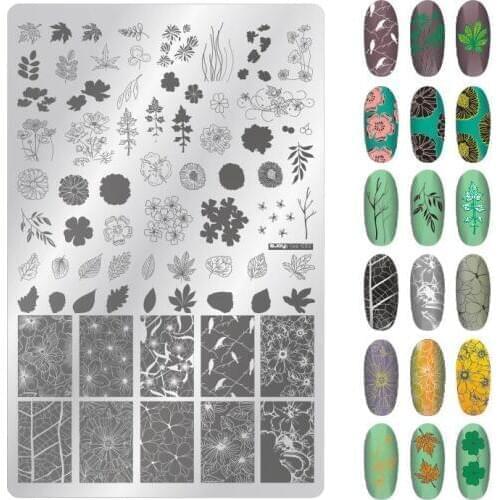 Zjoy Plus Nail Art Stamping Plates 9.5*14.5CM Rectangle Geometric Pattern Stencils Template Stamp for Nails Stamping Polish