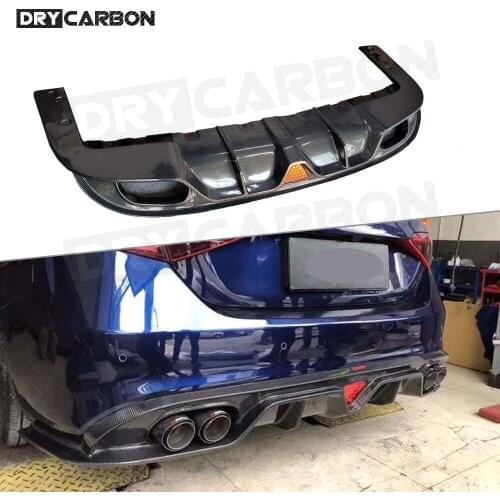 Carbon Fiber Rear Bumper Lip Diffuser Spoiler for Alfa Romeo Giulia Sedan 4 Door 2016 2017 FRP Bumper Guard Rear Diffuser