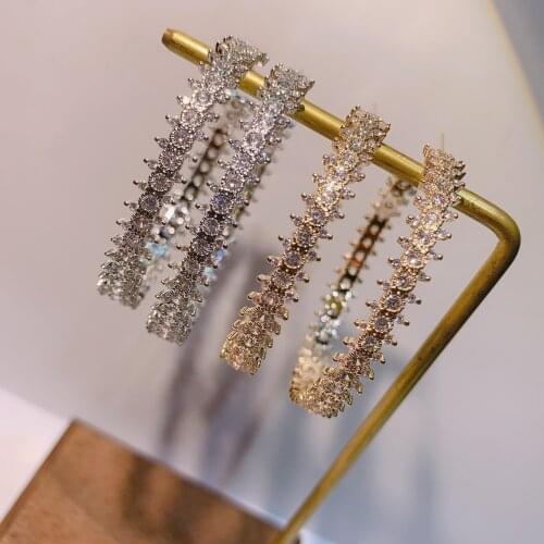 High Quality Popular Simplicity Temperament Semi Circle Cubic Zircon CZ Earrings For Womens Luxury vintage Jewelry