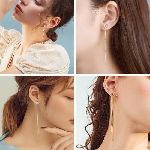 Fashion Statement Earrings Long Thread Tassel Crystal Earrings for Women Vintage Luxury Gold Geometric Drop Earring Jewelry 2020