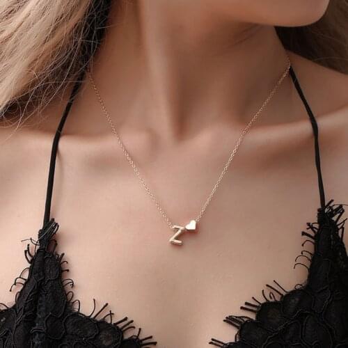 A-Z26 Letter Fashion Initial Letter Name Necklace Clavicle Necklace Lady Pendant Jewelry Accessories Gift