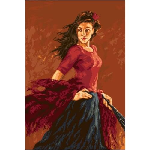 Gold Collection Counted Cross Stitch Kit Passion Dancer Dancing Girl Woman Lady Cha Cha Latin Dance