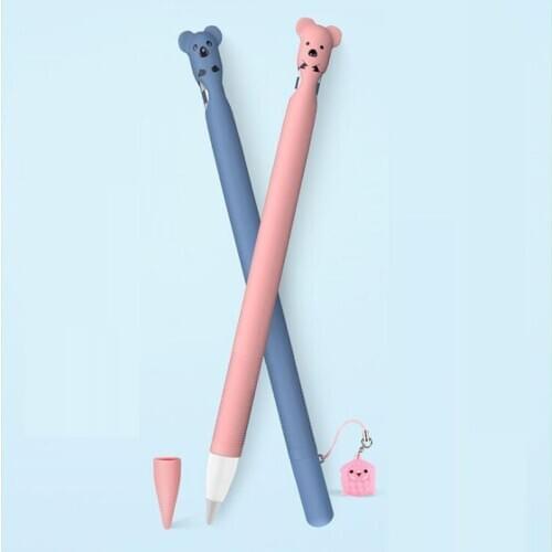 1pc Cute Animal Anti-scratch Pattern Silicone Protective Pouch Cap Holder Case For Ipad Pencil 1 High Quality Random Color