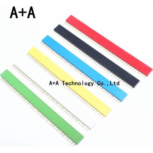 10Pcs 1X40 PIN Single Row Straight FEMALE PIN HEADER 2.54MM PITCH Strip Connector Socket 140 40p 40PIN 40 PIN FOR PCB arduino