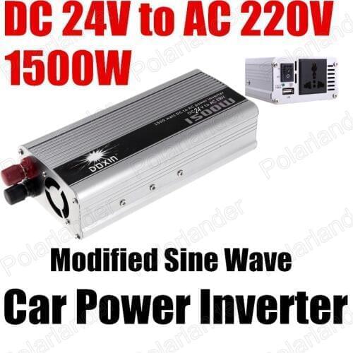 1500W USB port charger 24V DC to AC 220V modified sine wave car voltage transformer Auto Power Inverter Converter