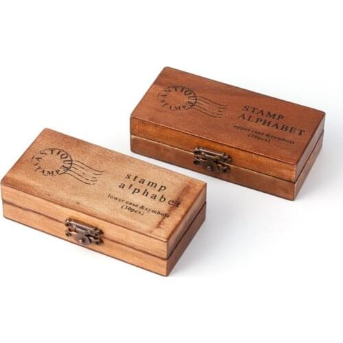 New 30pcs Retro Alphabet Letter Wooden Rubber Stamp Set Craft