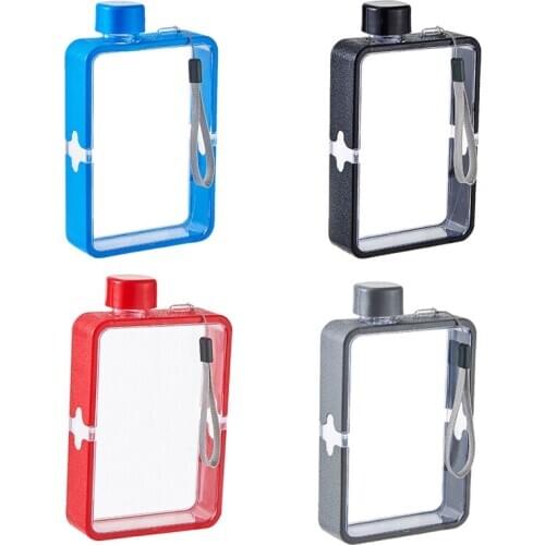 380ML Portable Transparent Kettle A5 Flat Paper Cup Flat Mouth Drink