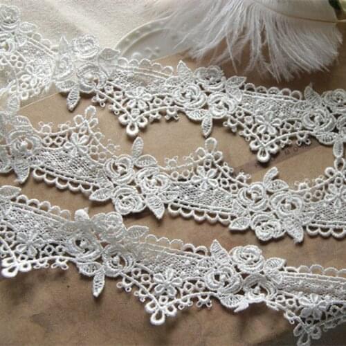 5Yard/Lot Clothes Wedding Dress Accessory 5CM Water Soluble White Black Gold Lace Trim DIY Manual Fabric Curtains Materials