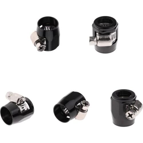 5x Aluminum Hose Clamps With Worm Drive, Clamping Range Φ 12-19mm