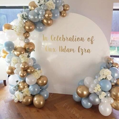93PC Blue White Birthday Latex Balloons Set DIY Garland Arch Kit Chrome Gold Metallic Baloon Wedding Baby Shower Party Decoratio