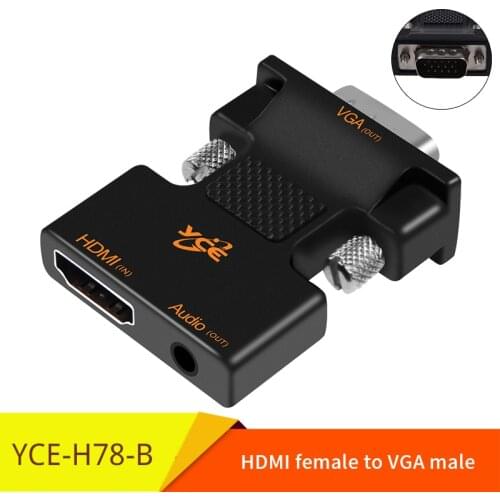 VGA To HDMI Adapter Audio Power HDMI to VGA Conversion HD Line Video DVI Adapter Desktop Computer Connection Monitor TV