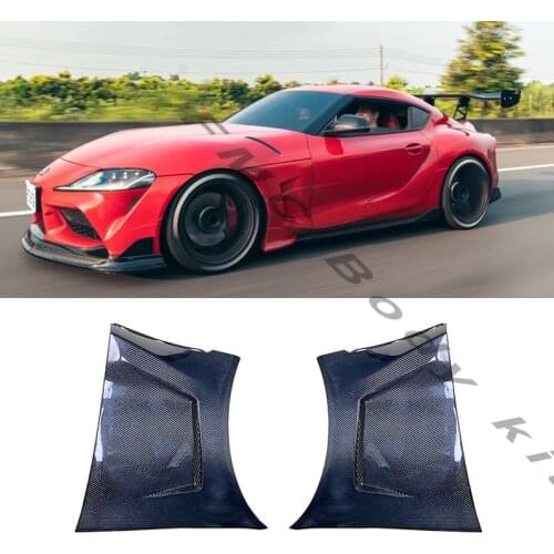 1Pair Carbon Fiber Racing Front Bumper Side Fender Panels Vent Air Intake Covers for Toyota Supra A90 Coupe 2-Door 2019 2020