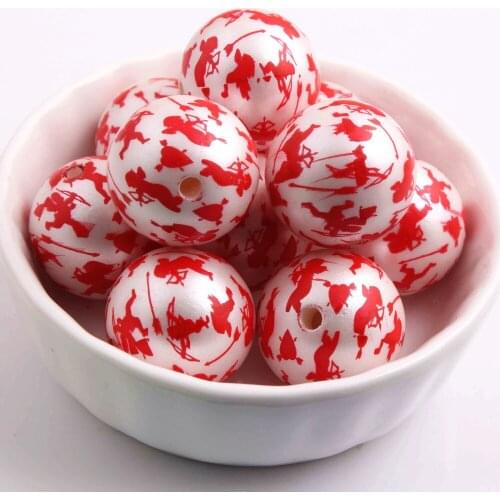 Large 20mm Valentines Day 100pcs/lot Chunky acrylic round matte pearl pint cupid heart bubblegum ball beads for kids Jewelry