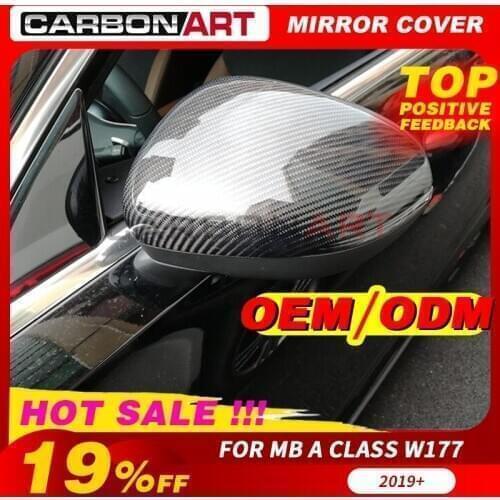 W177 2019 Carbon Fiber rear side view Mirror Cover For Mercede W177 New A Class A180L A200L Carbon Mirror Cover Caps 2018