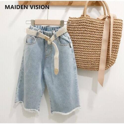 Kids girls Jeans summer Loose Clothes fashion Pants Denim Clothing Children Baby girl Casual Bowboy Long Trousers 1 2 3 4 5 6yrs