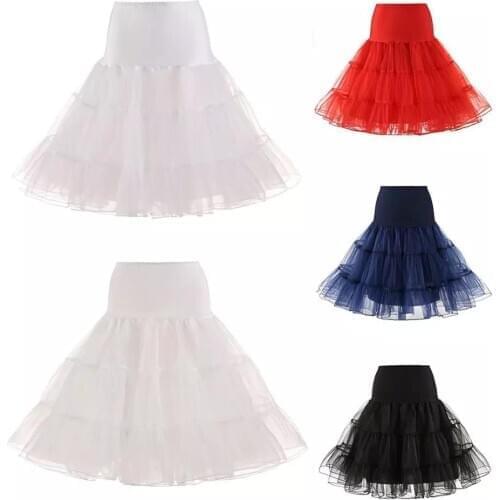 Short Petticoats Inner Skirt Jupon Cerceau Mariage Retro Women Solid Color Wedding Bridal Underskirt Crinoline Tulle Petticoat