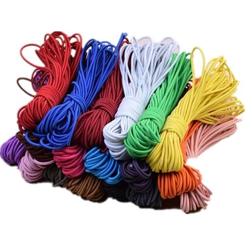5yards/Lot 2MM Round Elastic Ribbon Elastic Band Fiat Rubber Band Waist Band Stretch Ropen Mask Making