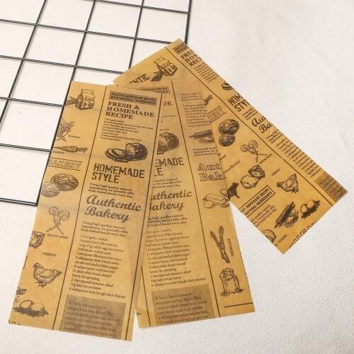 25x10cm 50pcs Oil-proof paper Food Basket Liners For BBQ Sandwich Fast Bakeware Food Wrap Packing Baking Supplies
