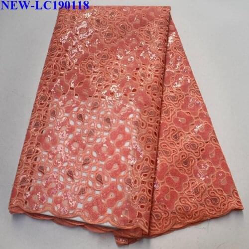New arrival Sequins High Quality Organza Lace Fabric Embroidery French Nigerian Tulle Lace Fabrics For Wedding Dress FXC-03