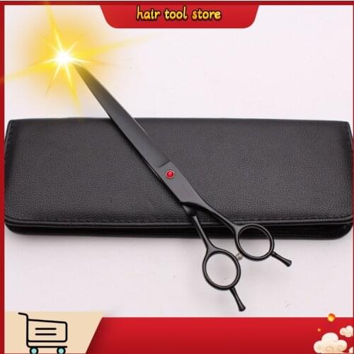 9Inch 24cm JP 440C Black Scissors for dog grooming Big Size Scissors Straight Cutting Shears Pets Hair Shears Add Bag DIY C4005
