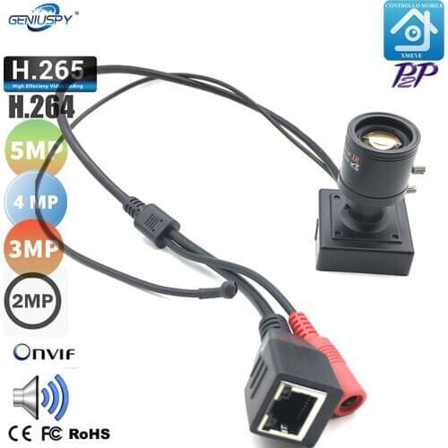 5MP 4MP 3MP 2MP HD 5.0MP H265/H.264 9-22mm Manual Zoom Lens CMS P2P ONVIF XMEYE Audio IP Mini Box Camera For Industry Machine