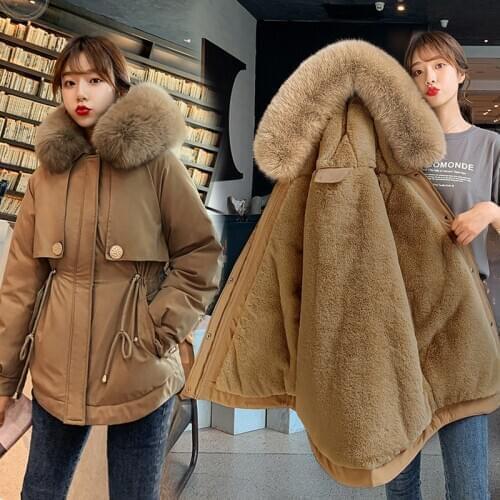 Parka Womens 2020 Winter Liner Removable Large Size Long Coat Korean-Style Thick Loose Down Cotton Cloth Womens Jacket