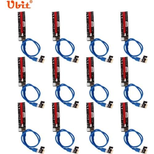 Ubit PCI-E Riser Led Express Cable 1X TO 16X Graphics ExtensionEthereum ETH Mining Powered Riser Adapter Card+60cm USB3.0 Cable