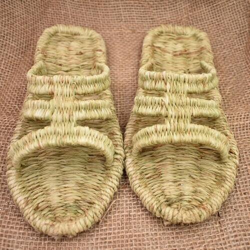 2020 new handmade straw shoes summer men and women weave sandals casual personality home shoes Chinese ancient style lovers shoe