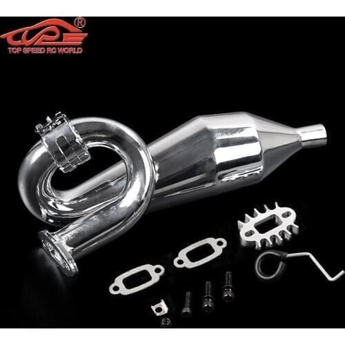 Alloy exhaust Tuned pipe for 1/5 HPI ROVAN KM BAJA 5B 5T 5SC Truck Rc Car Parts